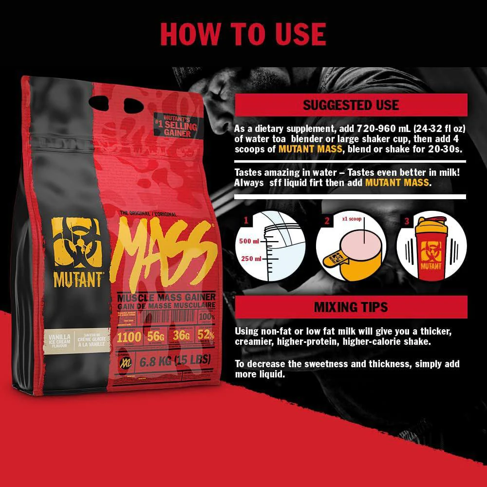 Mutant Mass (5lbs) Weight Gain Protein Powder - Image 4